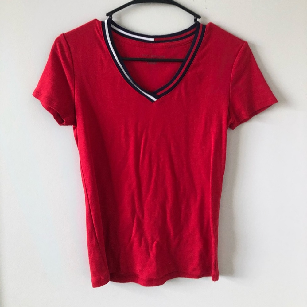 Tommy Hilfiger Red V-Neck T-Shirt